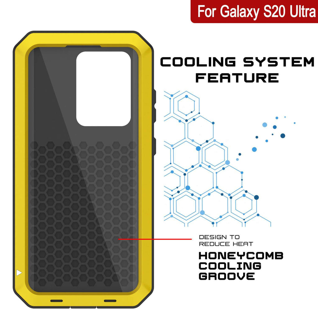 Galaxy S20 Ultra Metal Case, Heavy Duty Military Grade Rugged Armor Cover [Neon] (Color in image: White)