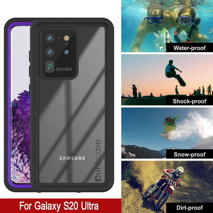 Galaxy S20 Ultra Water/Shockproof [Extreme Series] Slim Screen Protector Case [Purple] (Color in image: Teal)