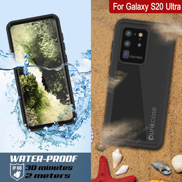 Galaxy S20 Ultra Waterproof Case PunkCase StudStar Teal Thin 6.6ft Underwater IP68 Shock/Snow Proof (Color in image: light blue)