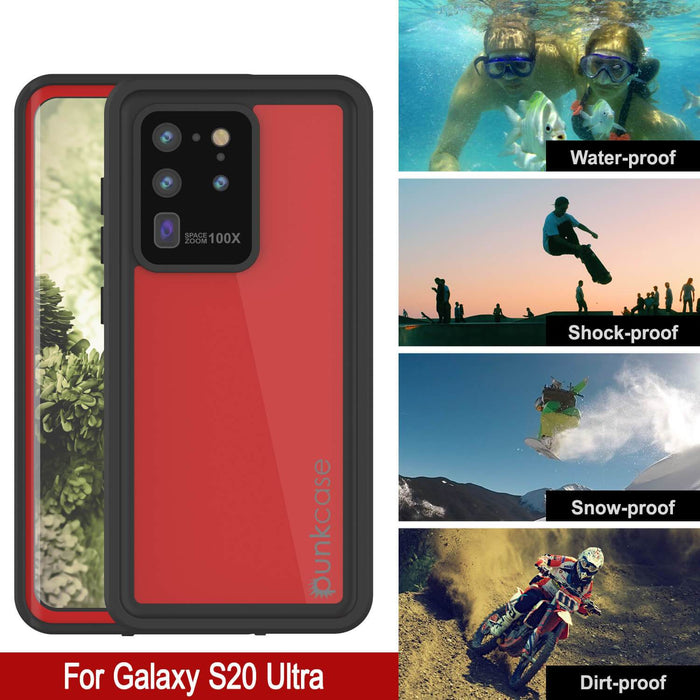 Galaxy S20 Ultra Waterproof Case PunkCase StudStar Red Thin 6.6ft Underwater IP68 Shock/Snow Proof (Color in image: light green)