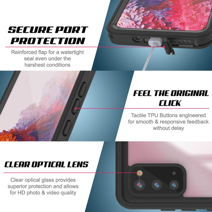 Galaxy S20 Water/Shockproof [Extreme Series] With Screen Protector Case [Black] (Color in image: Pink)