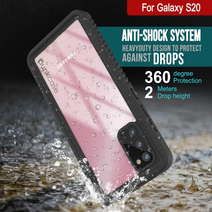 Galaxy S20 Water/Shock/Snowproof [Extreme Series] Slim Screen Protector Case [Pink] (Color in image: Light blue)