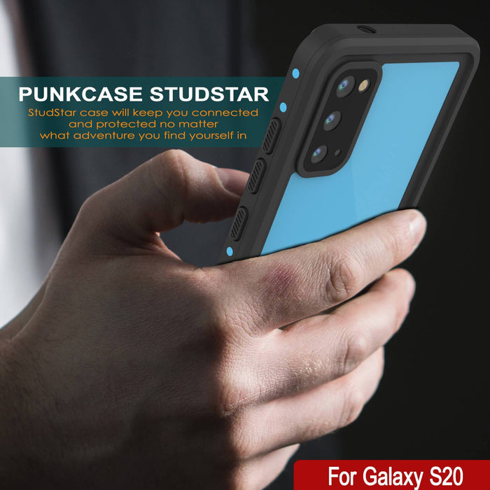 Galaxy S20 Waterproof Case PunkCase StudStar Light Blue Thin 6.6ft Underwater IP68 ShockProof (Color in image: white)