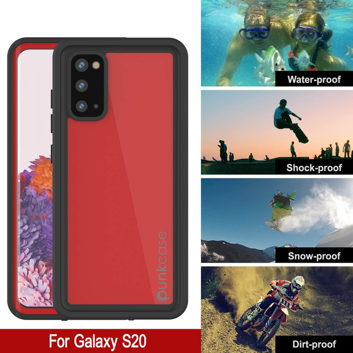 Galaxy S20 Waterproof Case PunkCase StudStar Red Thin 6.6ft Underwater IP68 Shock/Snow Proof (Color in image: light green)