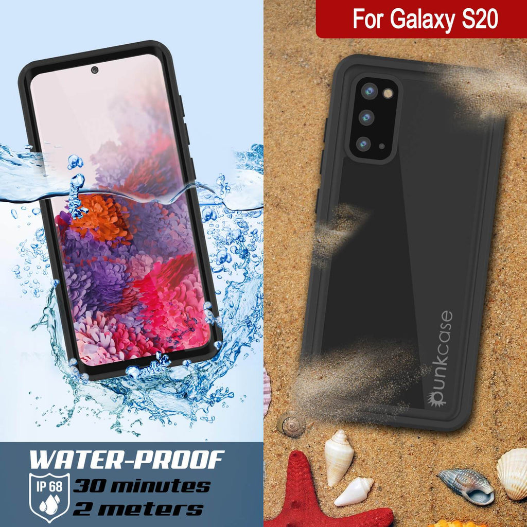 Galaxy S20 Waterproof Case PunkCase StudStar Teal Thin 6.6ft Underwater IP68 Shock/Snow Proof (Color in image: light blue)
