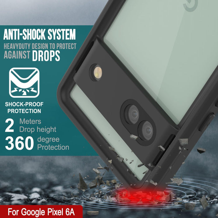 Google Pixel 6a Waterproof IP68 Case, Punkcase [Black] [Extreme Series] [Slim Fit]