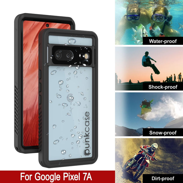 Google Pixel 7a Waterproof IP68 Case, Punkcase [Black] [Extreme Series] [Slim Fit]