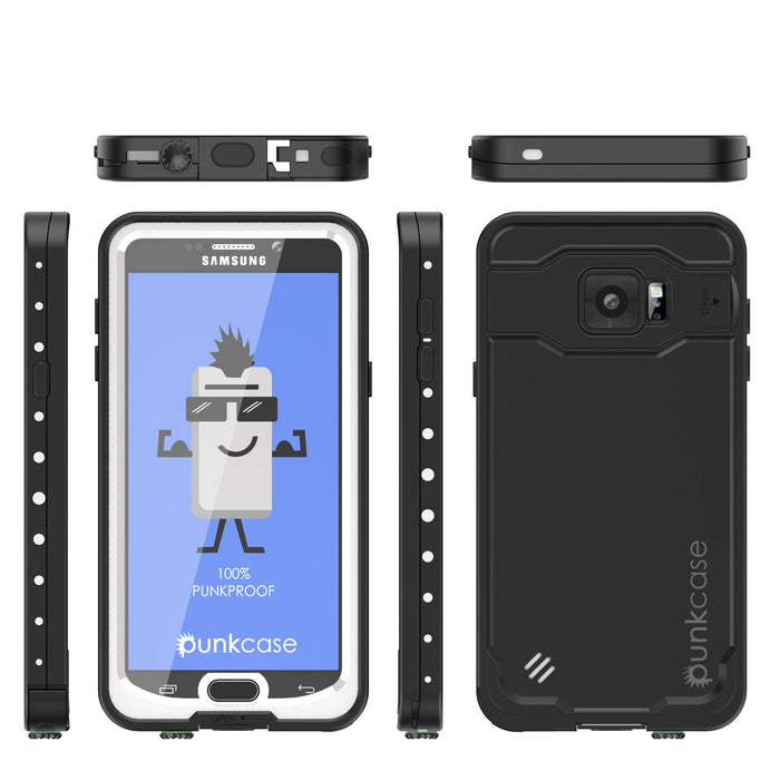 Galaxy Note 5 Waterproof Case, Punkcase StudStar White Shock/Dirt/Snow Proof | Lifetime Warranty (Color in image: black)