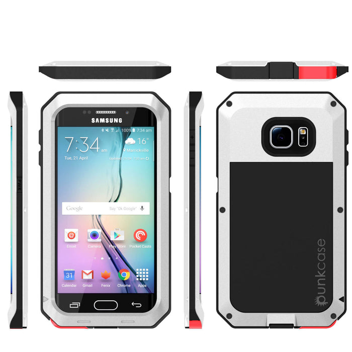 Galaxy S6 EDGE+ Plus  Case, PUNKcase Metallic White Shockproof  Slim Metal Armor Case (Color in image: gold)