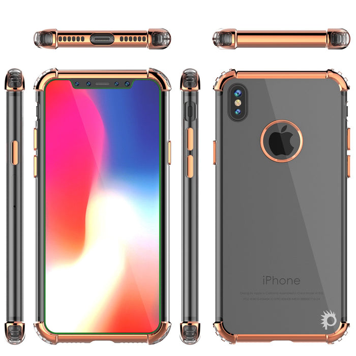 iPhone X Case, Punkcase [BLAZE SERIES] Protective Cover W/ PunkShield Screen Protector [Shockproof] [Slim Fit] for Apple iPhone 10 [Rosegold] (Color in image: Silver)