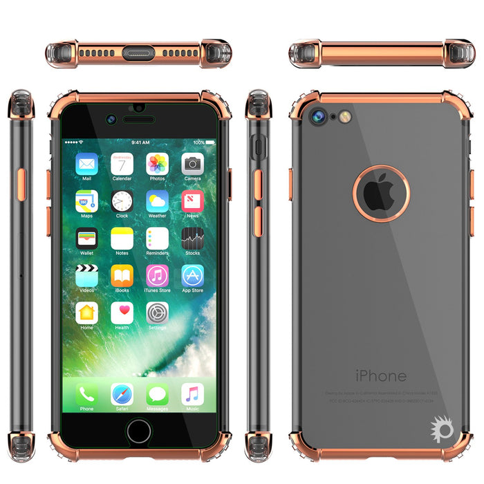 iPhone 8 Case, Punkcase [BLAZE SERIES] Protective Cover W/ PunkShield Screen Protector [Shockproof] [Slim Fit] for Apple iPhone [RoseGold] (Color in image: Black)