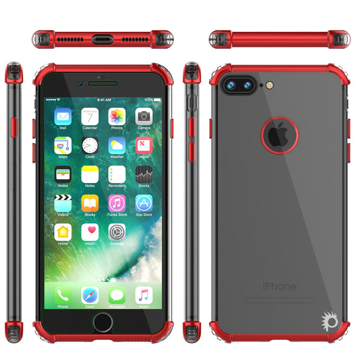 iPhone 8 PLUS Case, Punkcase [BLAZE SERIES] Protective Cover W/ PunkShield Screen Protector [Shockproof] [Slim Fit] for Apple iPhone 7/8/6/6s PLUS [Red] (Color in image: Black)