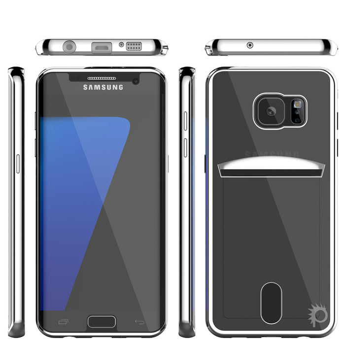 Galaxy S7 EDGE Case, PUNKCASE® LUCID Silver Series | Card Slot | SHIELD Screen Protector | Ultra fit (Color in image: Balck)