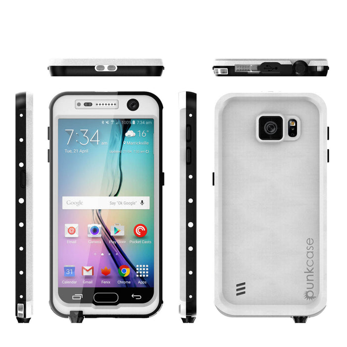 Galaxy S6 Waterproof Case, Punkcase StudStar White Thin 6.6ft Underwater IP68 Shock/Dirt/Snow Proof (Color in image: teal)