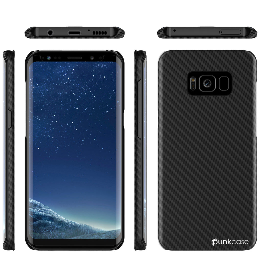 Galaxy S8 Case, PunkCase CarbonShield, Jet Black 