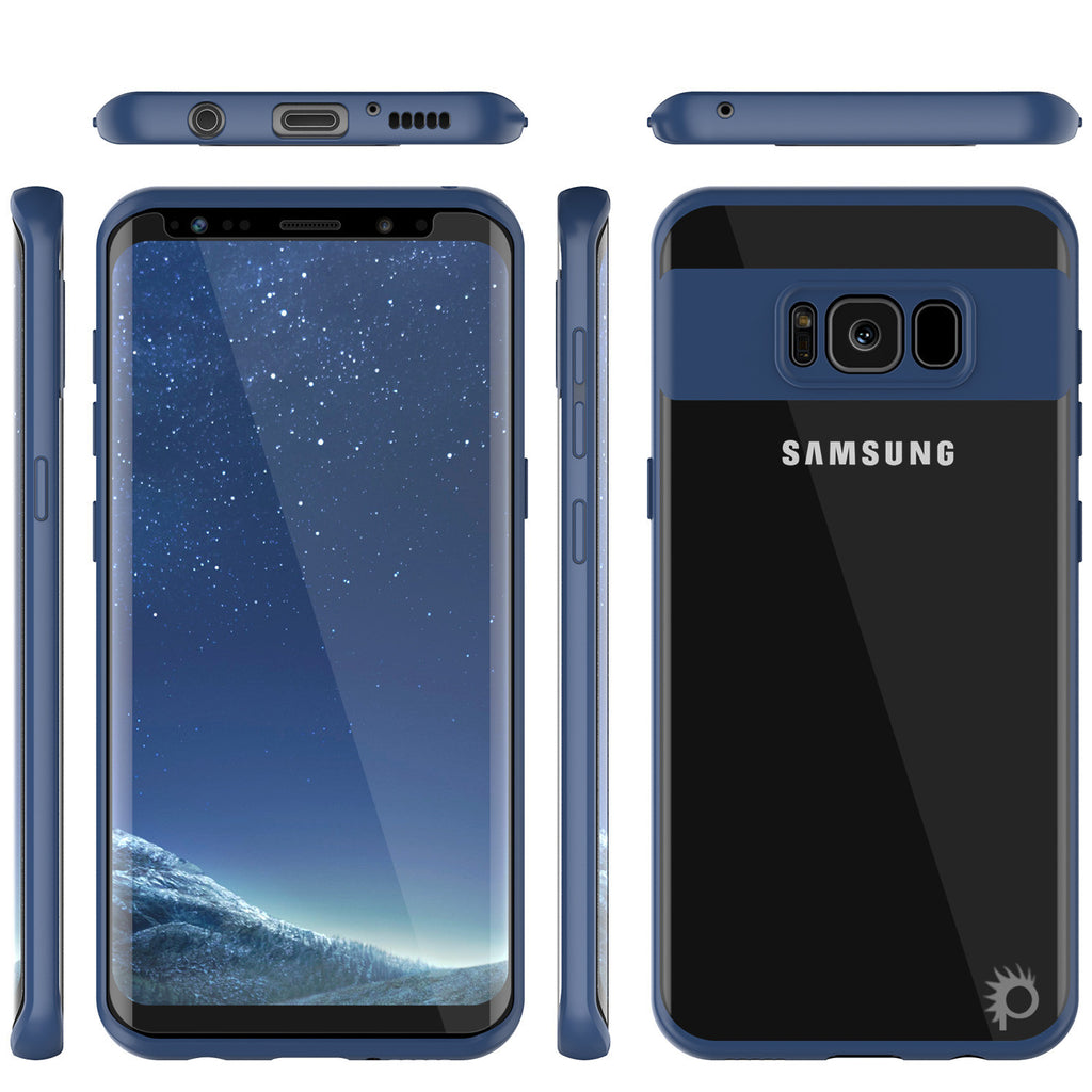 Galaxy S8 Case, Punkcase [MASK Series] [NAVY] Full Body Hybrid Dual Layer TPU Cover W/ Protective PUNKSHIELD Screen Protector (Color in image: white)