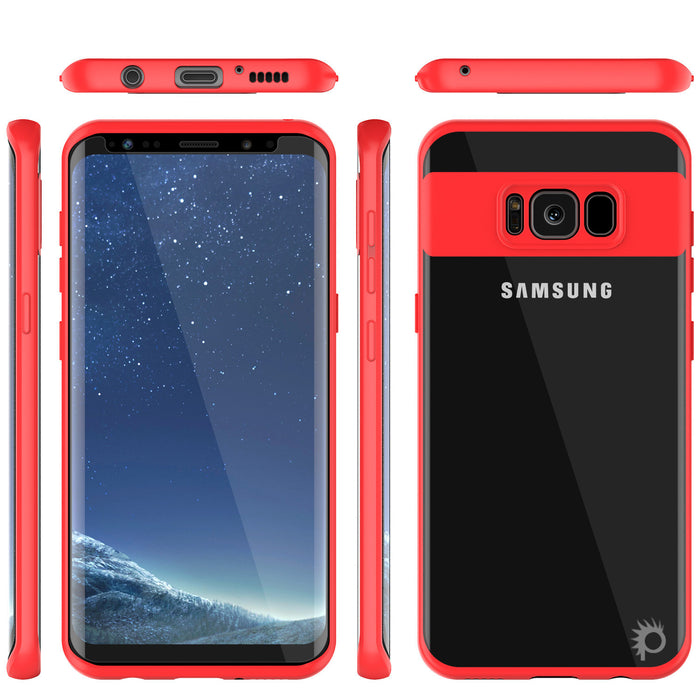 Galaxy S8 Case, Punkcase [MASK Series] [RED] Full Body Hybrid Dual Layer TPU Cover W/ Protective PUNKSHIELD Screen Protector (Color in image: white)