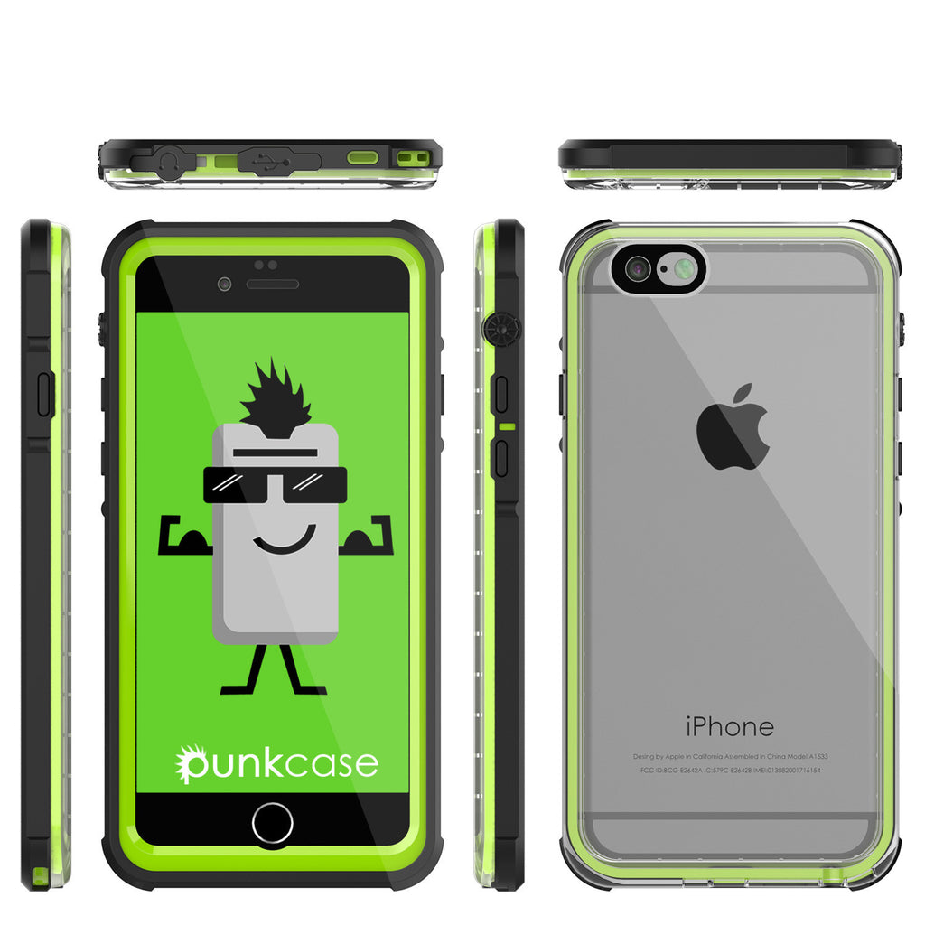 iPhone 6/6S Waterproof Case, PUNKcase CRYSTAL Light Green  W/ Attached Screen Protector  | Warranty (Color in image: light green)