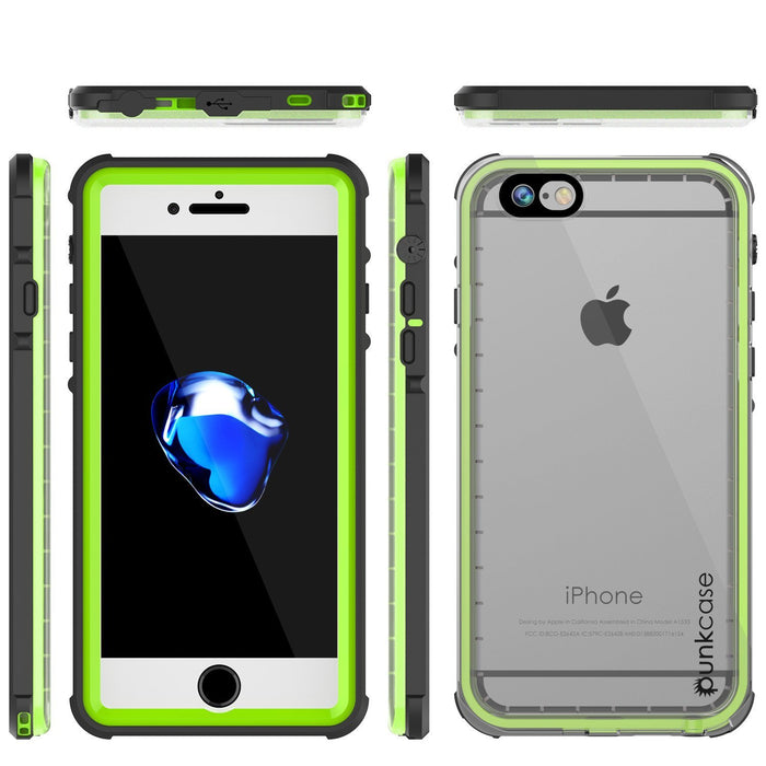 Apple iPhone 8 Waterproof Case, PUNKcase CRYSTAL Light Green  W/ Attached Screen Protector  | Warranty (Color in image: Light Green)