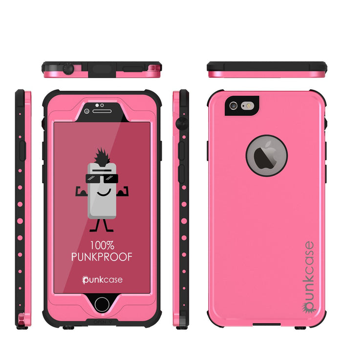 iPhone 6S+/6+ Plus Waterproof Case, PUNKcase StudStar Pink w/ Attached Screen Protector | Warranty (Color in image: white)