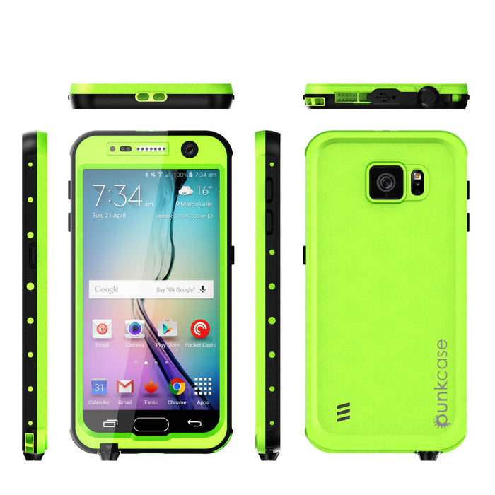 Galaxy S6 Waterproof Case PunkCase StudStar Light Green Thin 6.6ft Underwater IP68 Shock/Dirt Proof (Color in image: pink)
