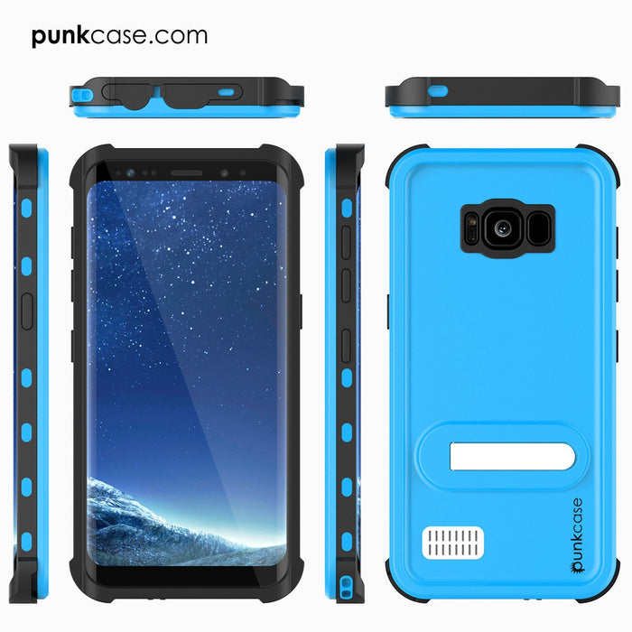 Galaxy S8 Plus Waterproof Case, Punkcase KickStud Light Blue Series [Slim Fit] [IP68 Certified] [Shockproof] [Snowproof] Armor Cover (Color in image: Teal)