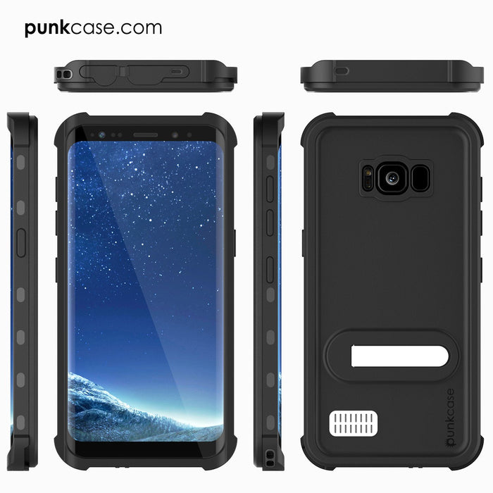 Protector [PURPLE]Galaxy S8 Waterproof Case, Punkcase [KickStud Series] [Slim Fit] [IP68 Certified] [Shockproof] [Snowproof] Armor Cover [Black] (Color in image: Red)