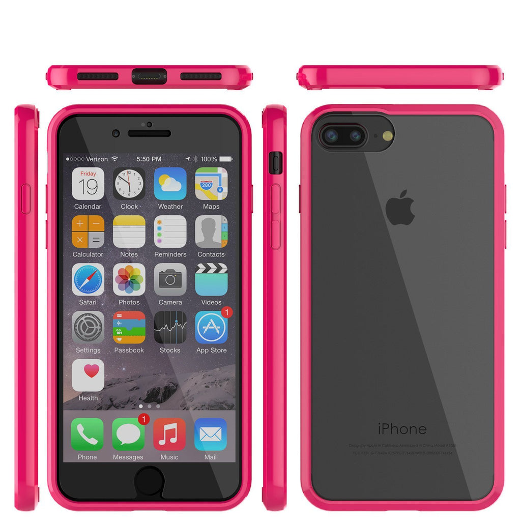 iPhone 8+ Plus Case Punkcase® LUCID 2.0 Pink Series w/ PUNK SHIELD Screen Protector | Ultra Fit (Color in image: white)