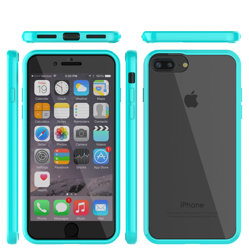 iPhone 7+ Plus Case Punkcase® LUCID 2.0 Teal Series w/ PUNK SHIELD Screen Protector | Ultra Fit (Color in image: white)