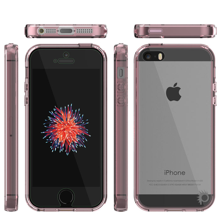 iPhone SE/5S/5 Case Punkcase® LUCID 2.0 Crystal Pink Series w/ PUNK SHIELD Screen Protector | Ultra Fit (Color in image: white)
