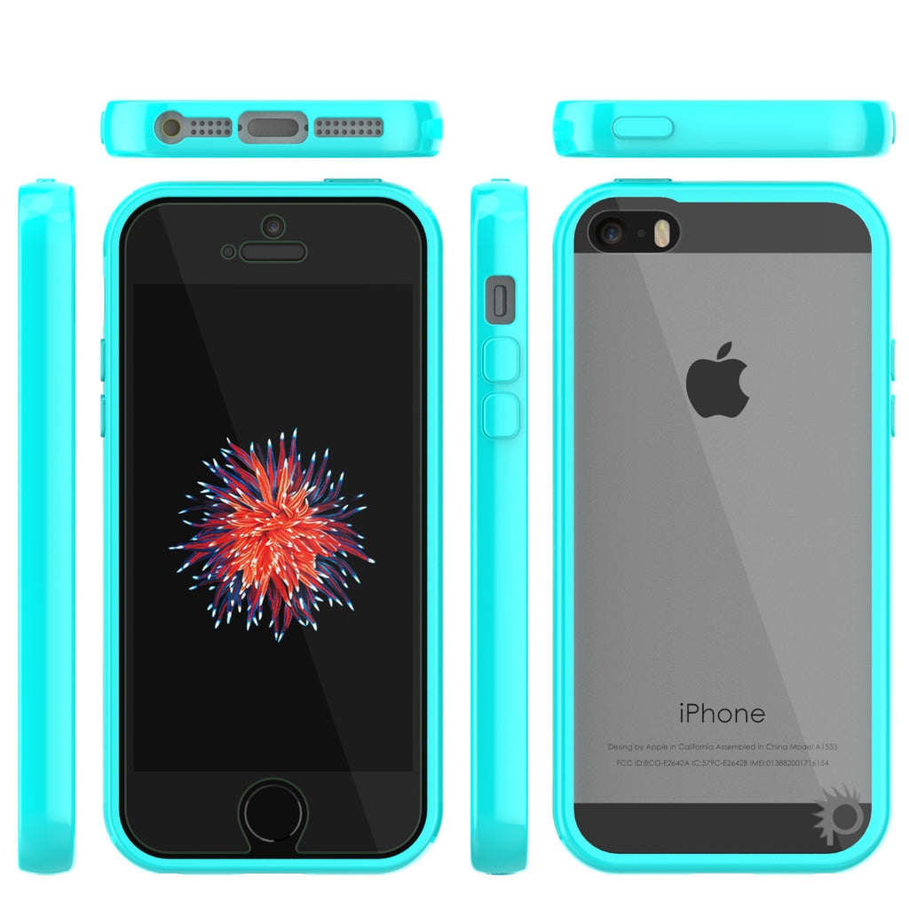 iPhone SE/5S/5 Case Punkcase® LUCID 2.0 Teal Series w/ PUNK SHIELD Screen Protector | Ultra Fit (Color in image: white)