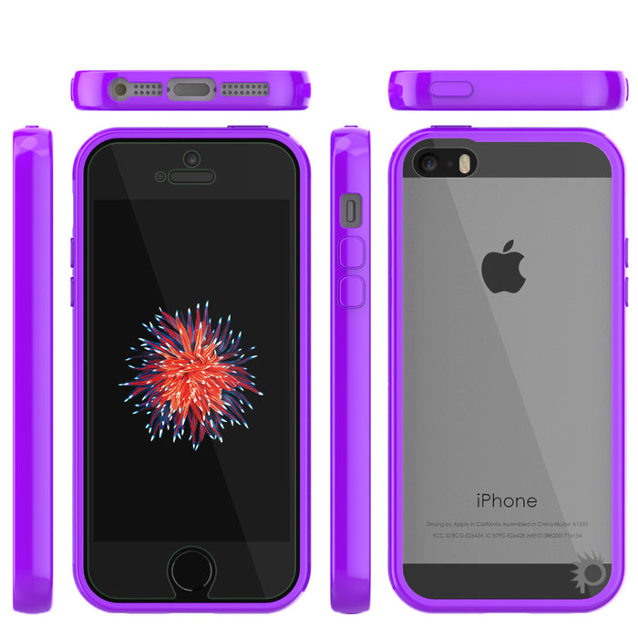 iPhone SE/5S/5 Case Punkcase® LUCID 2.0 Purple Series w/ PUNK SHIELD Screen Protector | Ultra Fit (Color in image: white)