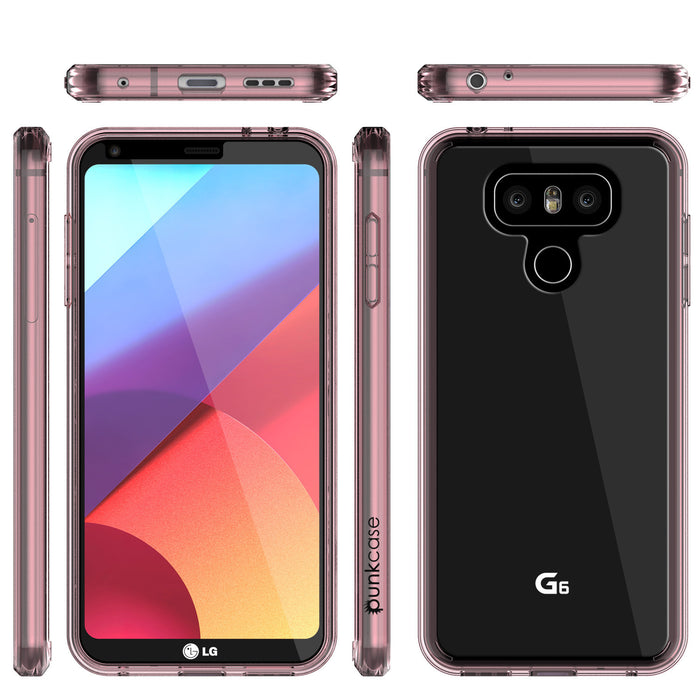 LG G6 Case Punkcase® LUCID 2.0 Crystal Pink Series w/ PUNK SHIELD Screen Protector | Ultra Fit (Color in image: black)