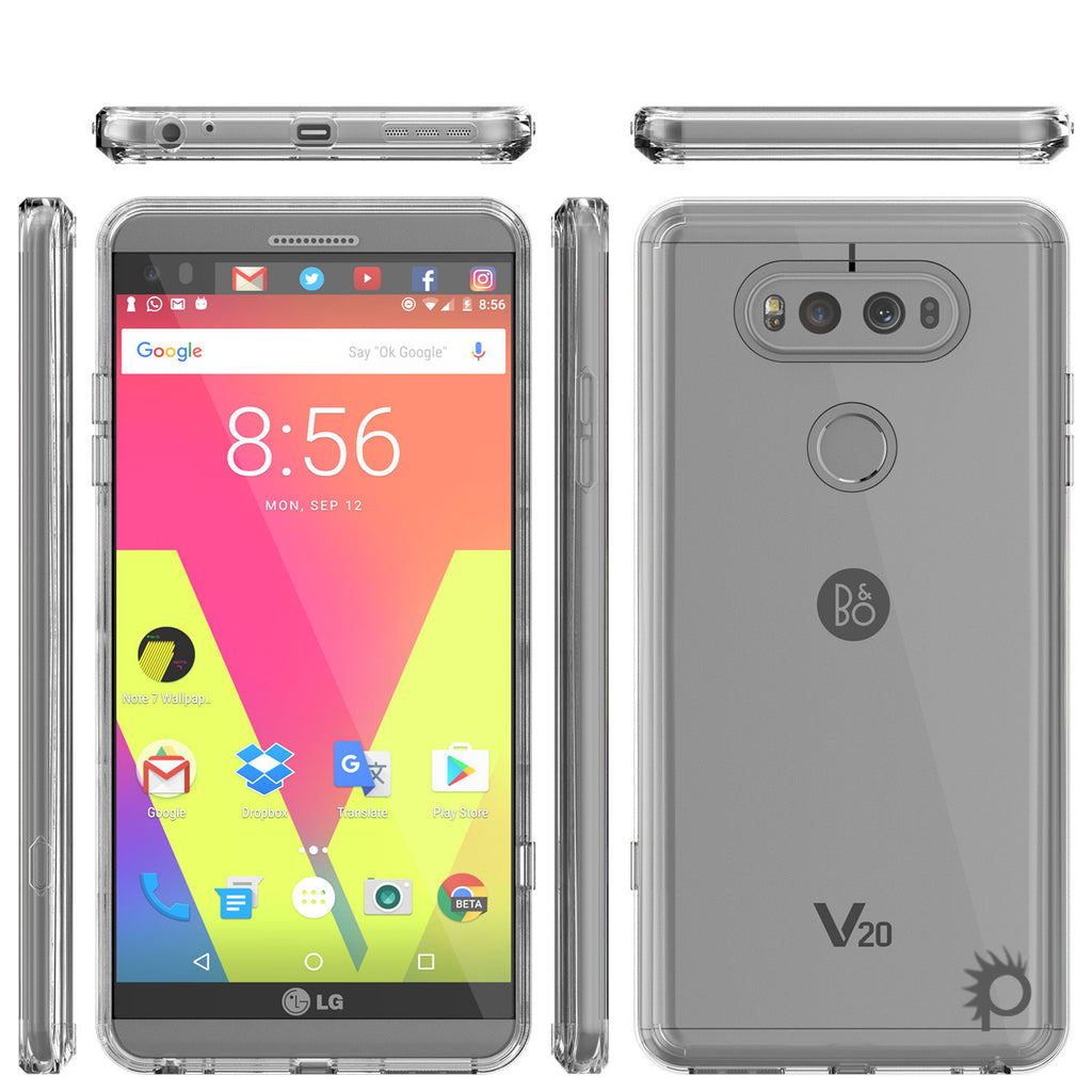 LG v20 Case Punkcase® LUCID 2.0 Clear Series w/ PUNK SHIELD Glass Screen Protector | Ultra Fit (Color in image: crystal pink)