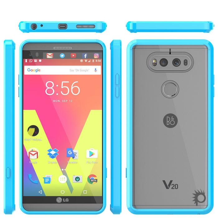 LG v20 Case Punkcase® LUCID 2.0 Light Blue Series w/ PUNK SHIELD Glass Screen Protector | Ultra Fit (Color in image: black)