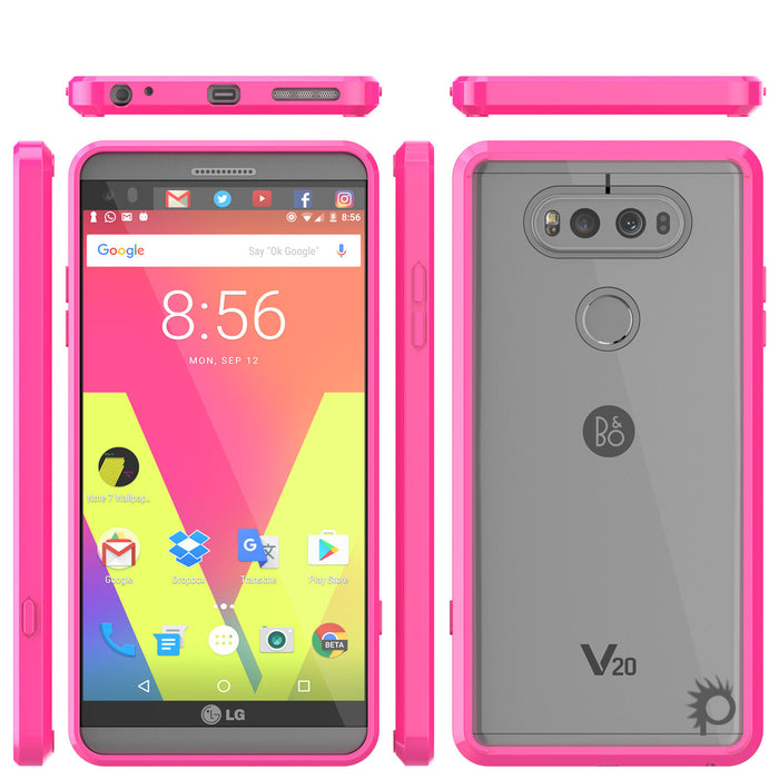 LG v20 Case Punkcase® LUCID 2.0 Pink Series w/ PUNK SHIELD Glass Screen Protector | Ultra Fit (Color in image: black)