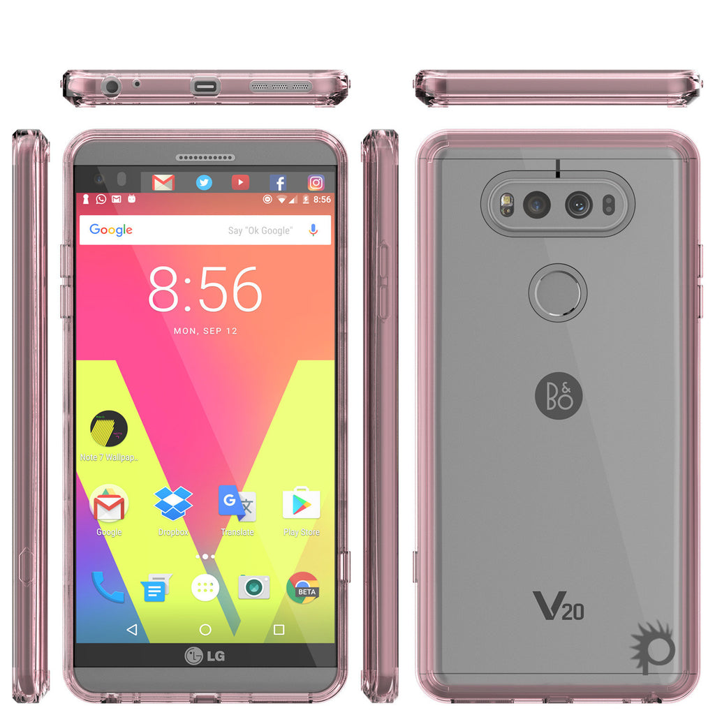 LG v20 Case Punkcase® LUCID 2.0 Crystal Pink Series w/ PUNK SHIELD Glass Screen Protector | Ultra Fit (Color in image: teal)