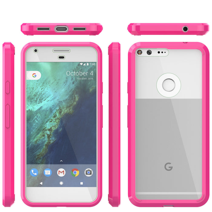 Google Pixel XL Case Punkcase® LUCID 2.0 Pink Series w/ PUNK SHIELD Glass Screen Protector | Ultra Fit (Color in image: black)