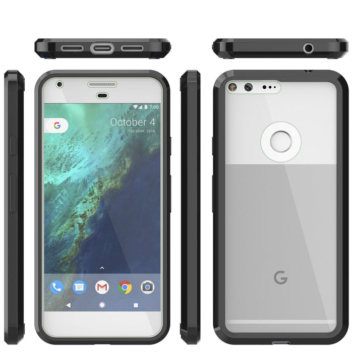 Google Pixel Case Punkcase® LUCID 2.0 Black Series w/ PUNK SHIELD Glass Screen Protector | Ultra Fit (Color in image: crystal black)