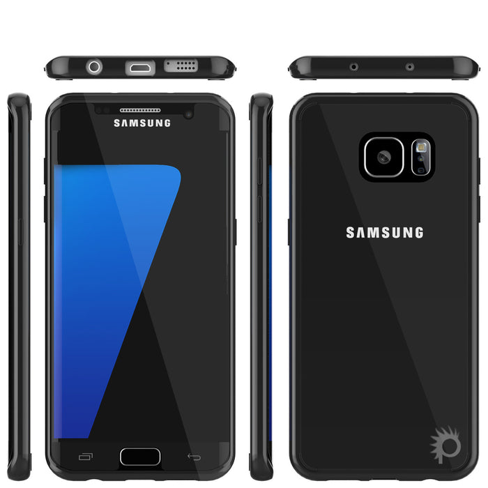 S7 Edge Case Punkcase® LUCID 2.0 Black Series w/ PUNK SHIELD Screen Protector | Ultra Fit (Color in image: clear)
