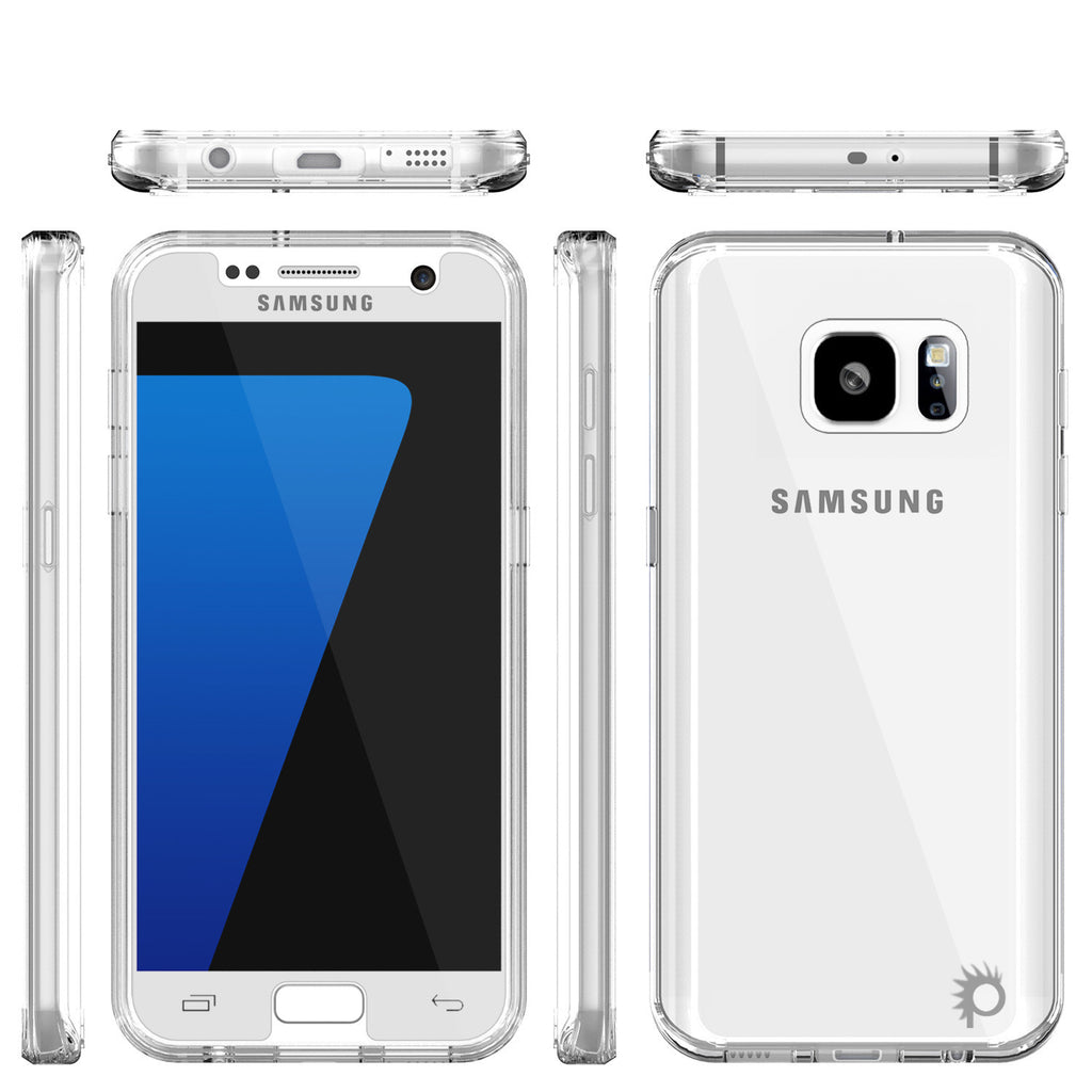S7 Case Punkcase® LUCID 2.0 Clear Series w/ PUNK SHIELD Glass Screen Protector | Ultra Fit (Color in image: white)