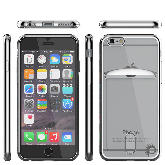 iPhone 6s/6 Case, PUNKCASE® LUCID Silver Series | Card Slot | SHIELD Screen Protector | Ultra fit (Color in image: Balck)
