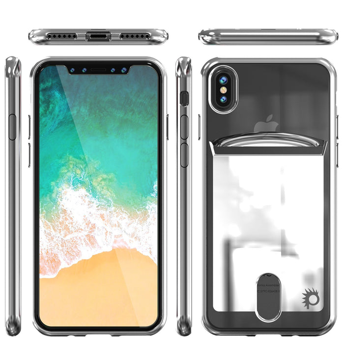 iPhone X Case, PUNKcase [LUCID Series] Slim Fit Protective Dual Layer Armor Cover W/ Scratch Resistant PUNKSHIELD Screen Protector [SILVER] 