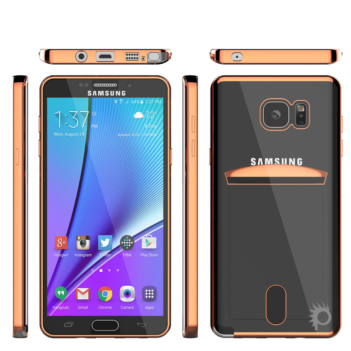 Galaxy Note 5 Case, PUNKCASE® LUCID Rose Gold Series | Card Slot | SHIELD Screen Protector (Color in image: Balck)