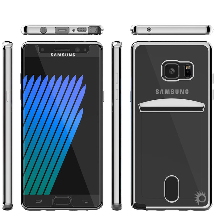 Galaxy Note 7 Case, PUNKCASE® LUCID Silver Series | Card Slot | SHIELD Screen Protector | Ultra fit (Color in image: Balck)