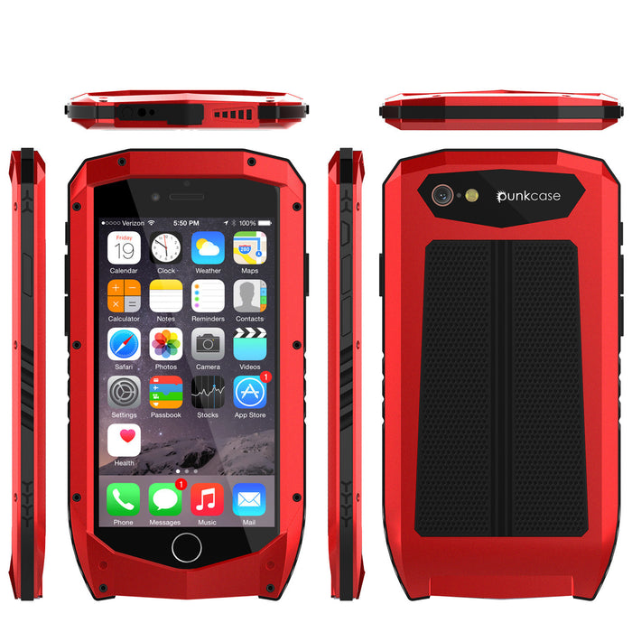 iPhone 6s/6 Case, Punkcase Metallic PRO Red Series Cover W/ Attached Screen Protector | Touch-ID (Color in image: Black)
