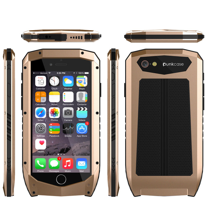 iPhone 6s/6 Case, Punkcase Metallic PRO Gold Series Cover W/ Attached Screen Protector | Touch-ID (Color in image: Black)