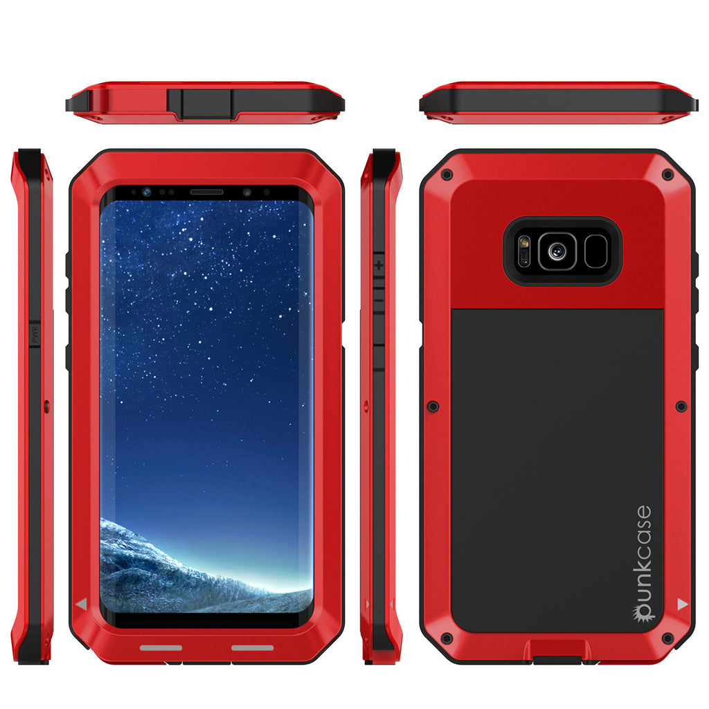 Galaxy S8+ Plus  Case, PUNKcase Metallic Red Shockproof  Slim Metal Armor Case (Color in image: gold)