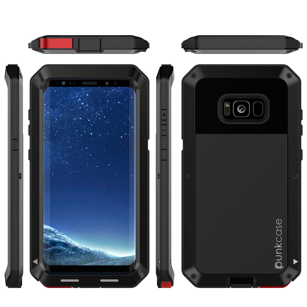 Galaxy S8 Case, PUNKcase Metallic Black Shockproof  Slim Metal Armor Case (Color in image: white)