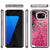 S7 Edge Case, PunkCase LIQUID Pink Series, Protective Dual Layer Floating Glitter Cover (Color in image: silver)